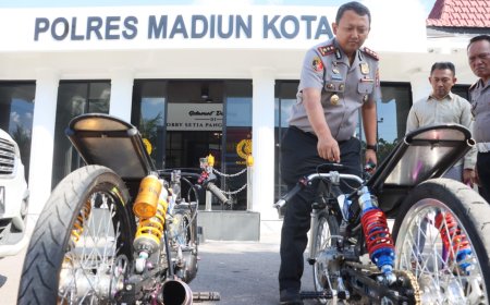 Aksi Balap Liar di Jiwan Dibubarkan Polres Madiun Kota